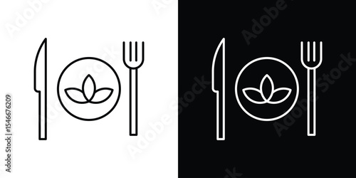 Vegetarian food icon in black. flat graphic vector icon