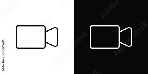 Video call icon in black. flat graphic vector icon