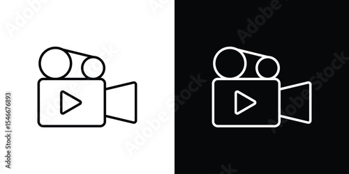 Video icon in black. flat graphic vector icon