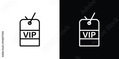 VIP neck tag icon in black. flat graphic vector icon