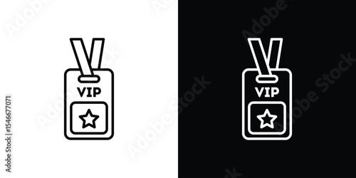 Vip pass icon in black. flat graphic vector icon