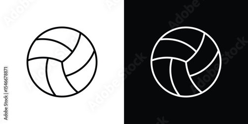 Volley ball icon in black. flat graphic vector icon