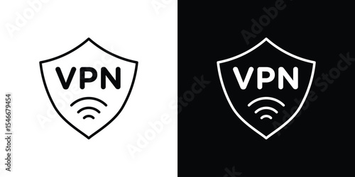 Vpn icon in black. flat graphic vector icon