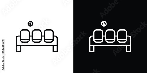 Waiting Room icon in black. flat graphic vector icon