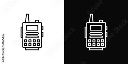 Walkie talkie icon in black. flat graphic vector icon