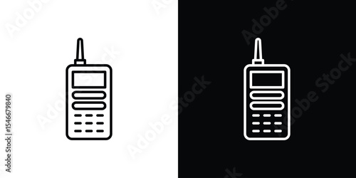 Walkie talkie icon in black. flat graphic vector icon
