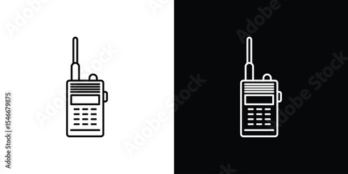 Walkie talkie icon in black. flat graphic vector icon