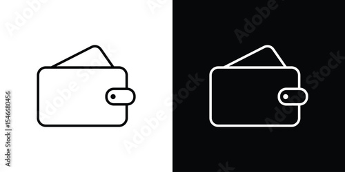 Wallet icon in black. flat graphic vector icon