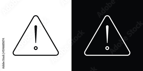 Warning triangle icon in black. flat graphic vector icon