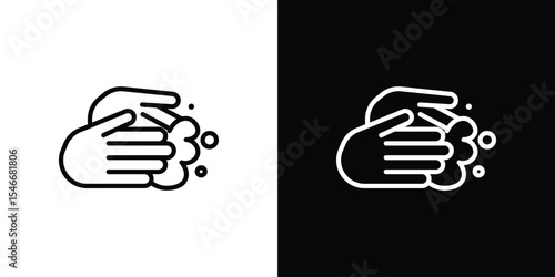 Wash your hands icon in black. flat graphic vector icon