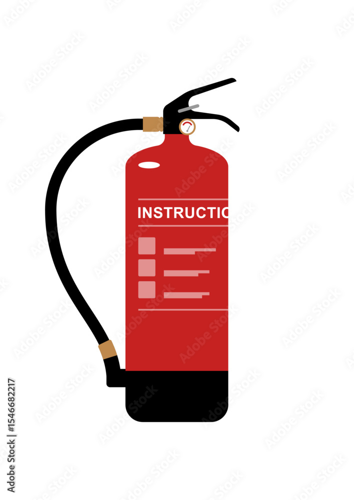 Obraz premium Fire extinguisher. Safety emergency equipment. Extinguishing protective device. Simplicity vector minimalist style. Isolated stock illustration