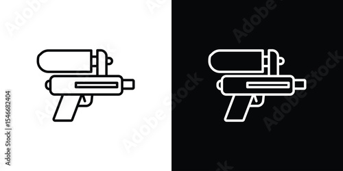 Water gun icon in black. flat graphic vector icon
