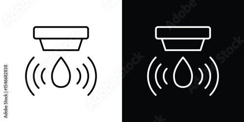 Water sensor icon in black. flat graphic vector icon