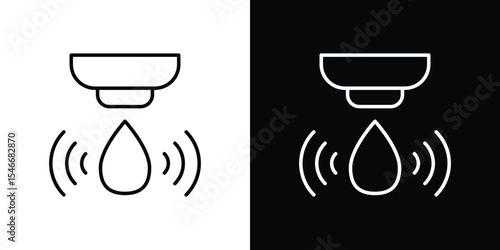 Water sensor icon in black. flat graphic vector icon