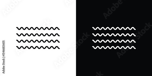 Wave icon in black. flat graphic vector icon