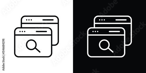 Web search icon in black. flat graphic vector icon