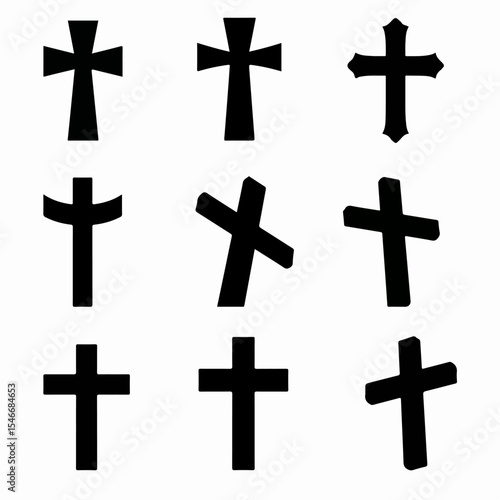 Cross religious shapes spiritual christian symbol