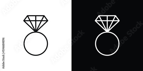 Wedding ring icon in black. flat graphic vector icon