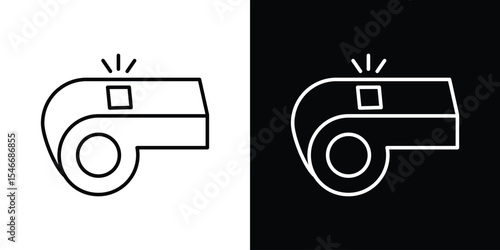Whistle icon in black. flat graphic vector icon