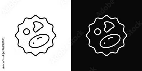White blood cell icon in black. flat graphic vector icon
