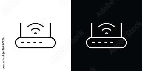 Wifi modem icon in black. flat graphic vector icon