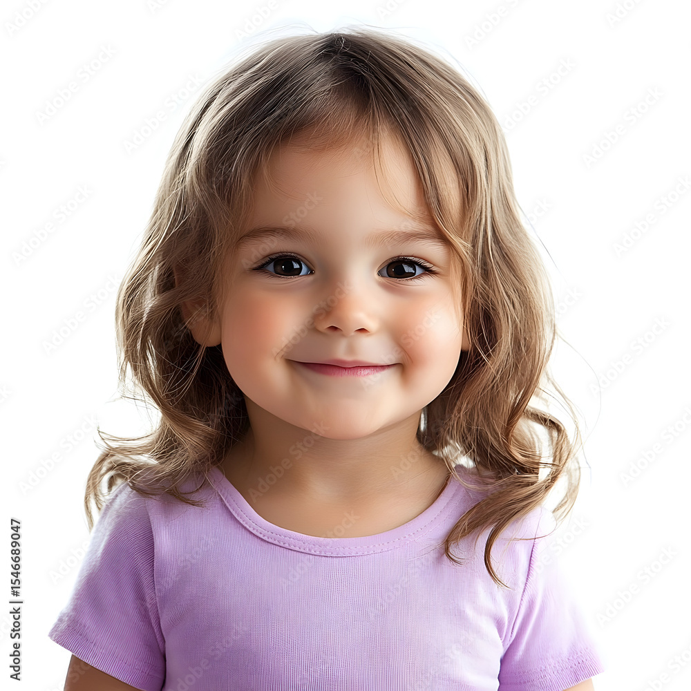 Joyful Portrait of a Young Girl with Beautiful Curly Brown Hair and a Bright, Infectious Smile Joyful Portrait of a Young Girl with Beautiful Curly Brown Hair and a Bright, Infectious Smile