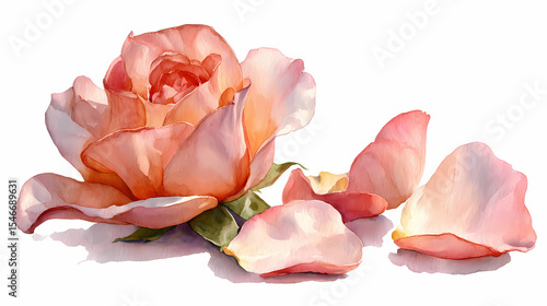 Wallpaper Mural Watercolor Illustration of Delicate Rose Petals – Soft Pink Petals Scattered on White Background

 Torontodigital.ca