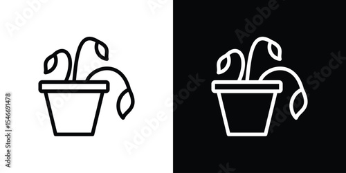Withered plant icon in black. flat graphic vector icon
