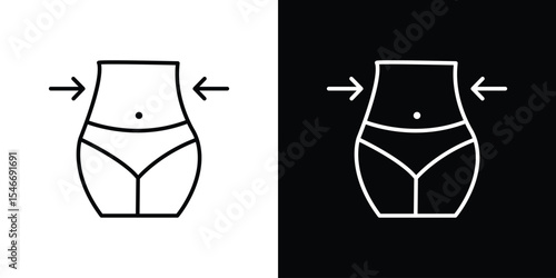 Women waist icon in black. flat graphic vector icon