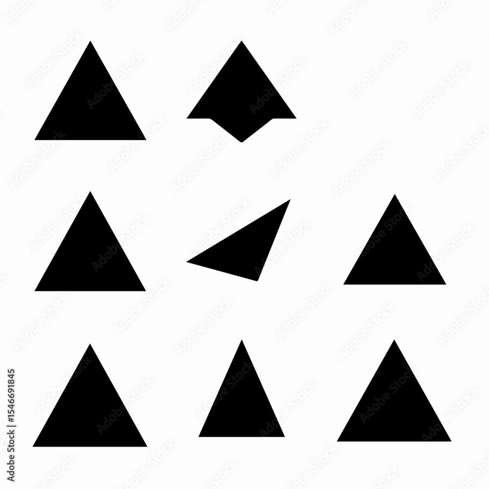 Collection of simple triangle shapes various angles Collection of simple triangle shapes various angles