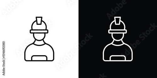 Worker icon in black. flat graphic vector icon