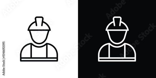 Worker icon in black. flat graphic vector icon