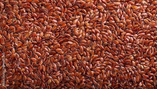 linseed or flaxseed background brown flax seeds flat lay copy space