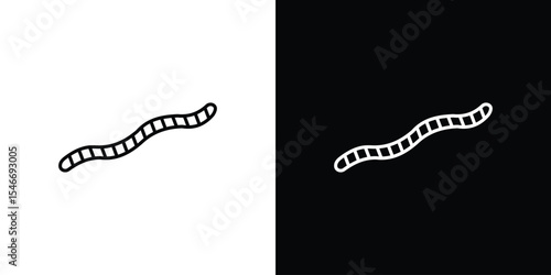 Worm icon in black. flat graphic vector icon