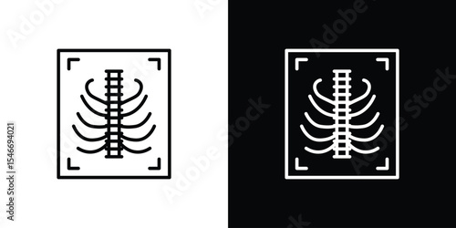 X-ray scan icon in black. flat graphic vector icon