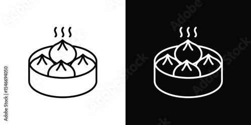 Xiao long bao icon in black. flat graphic vector icon