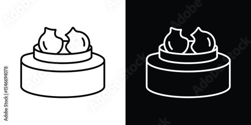 Xiao long bao icon in black. flat graphic vector icon