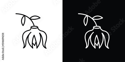 Ylang ylang icon in black. flat graphic vector icon