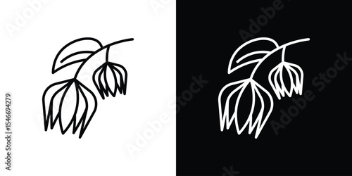 Ylang ylang icon in black. flat graphic vector icon