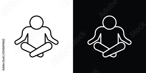 Yoga posture icon in black. flat graphic vector icon