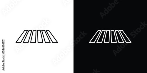 Zebra crossing icon in black. flat graphic vector icon