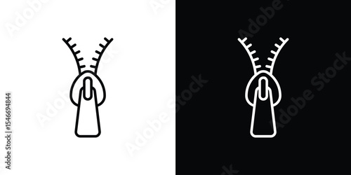 Zip icon in black. flat graphic vector icon