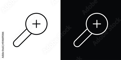 Zoom in icon in black. flat graphic vector icon