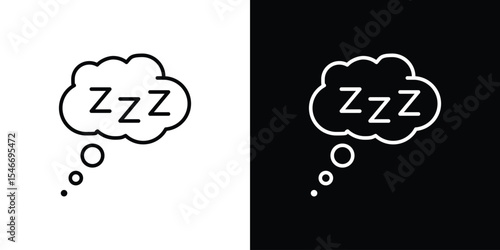 Zzz icon in black. flat graphic vector icon