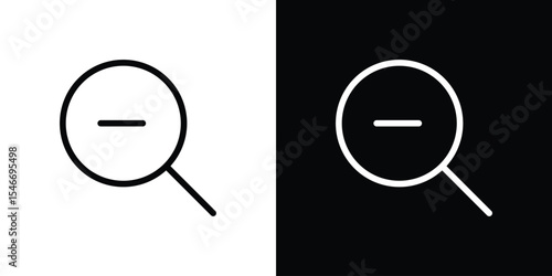 Zoom out icon in black. flat graphic vector icon