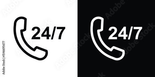 24 7 Emergency call services icon, vector design art.