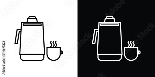 thermos icon in black. flat graphic vector icon
