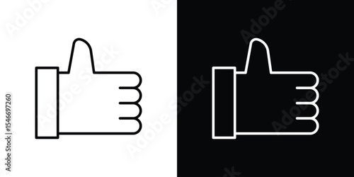 thumbs up icon in black. flat graphic vector icon