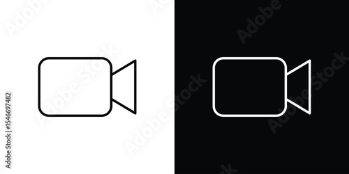 Video call icon in black. flat graphic vector icon