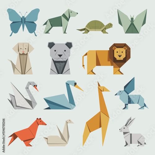Origami animal collection cute paper folded creatures